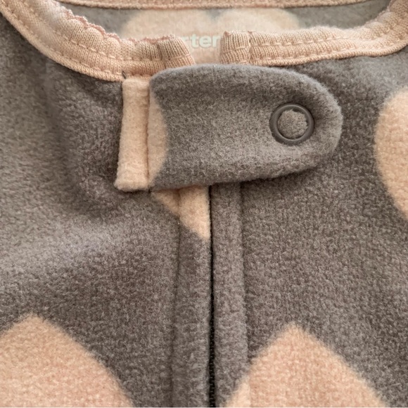 🦚2/$18 Carter’s Heart 2-Way Zip Cotton Blend Sleep & Play Pajamas - Picture 8 of 15